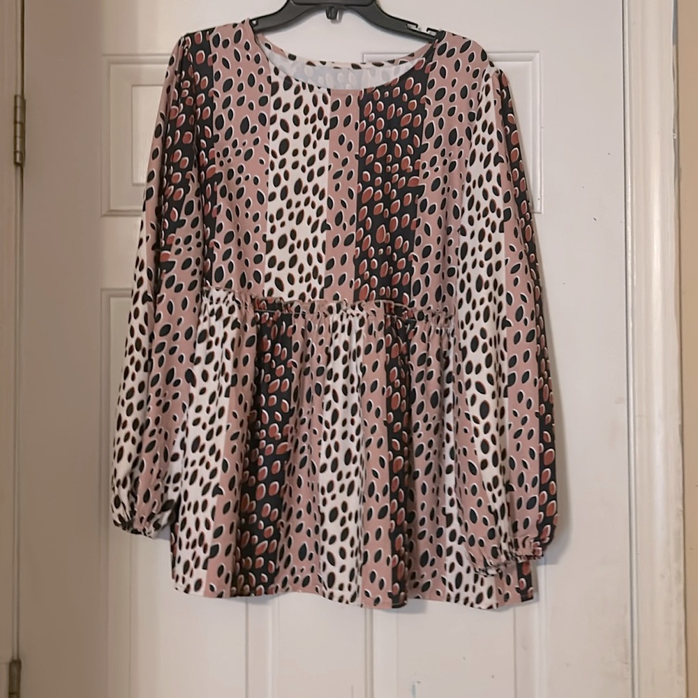 Printed peplum top